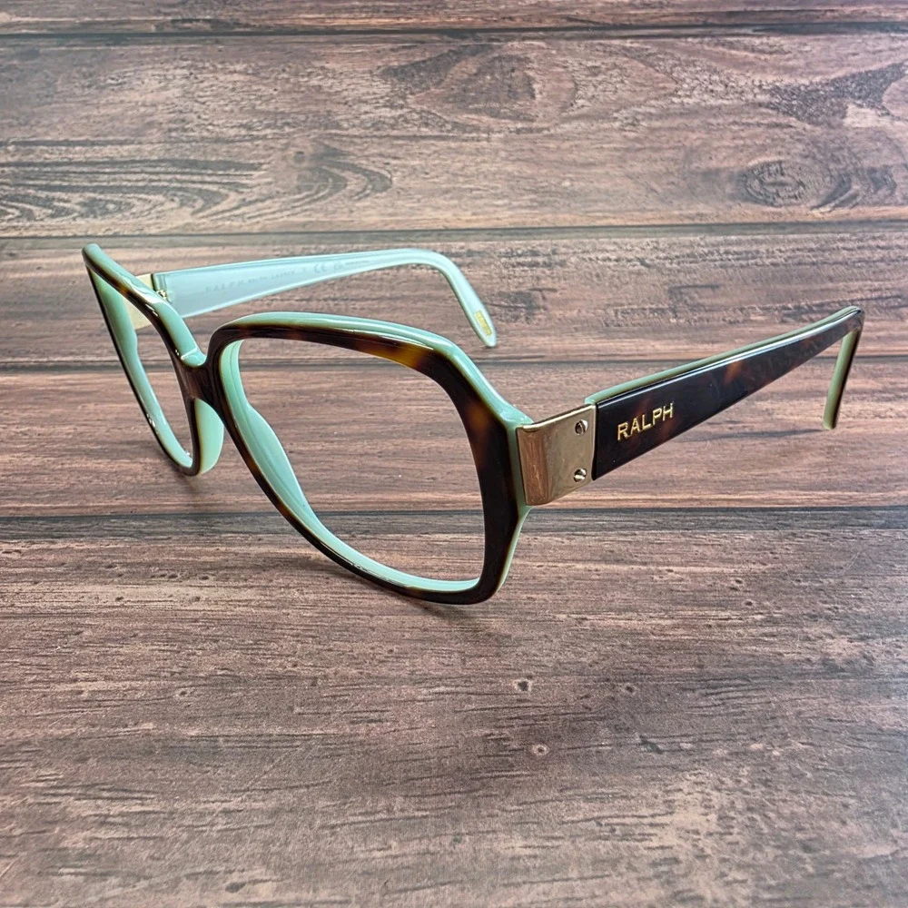Ralph Lauren RA5138 Dark Havana Mint Green Square Eyeglass Frames 58-16-135